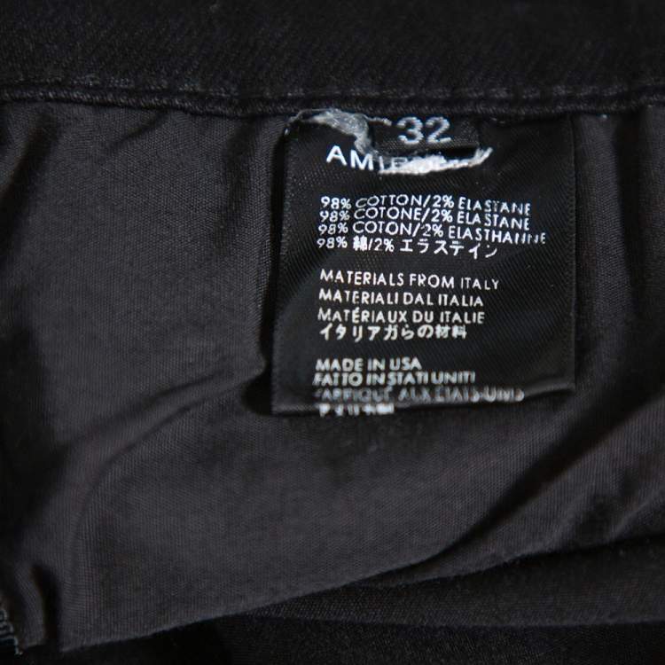 مملوكة مسبقًا Amiri Black Denim Music Note patch Detail Distressed Jeans M