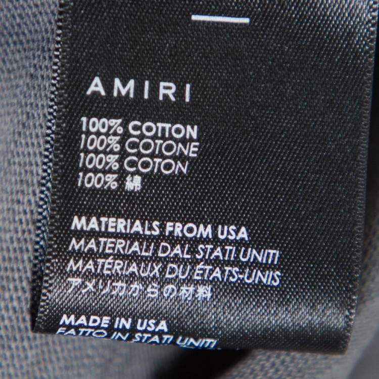 Pre Owned Amiri Black & Grey Cotton  Washed Out Effect Shotgun T Shirt S