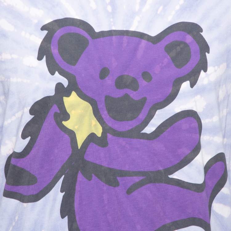 Pre Owned Amiri Purple Cotton Graphic Printed Tie Dye Effect Oversized T-shirt M