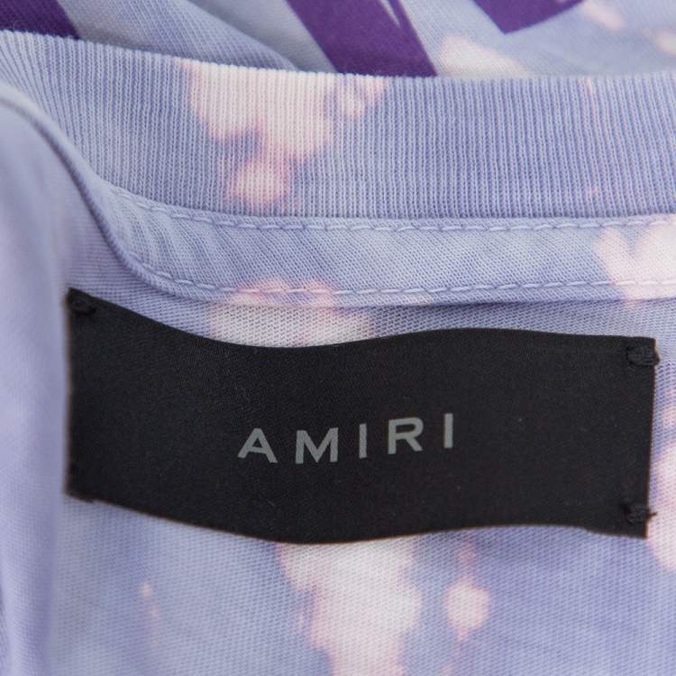 Pre Owned Amiri Purple Cotton Graphic Printed Tie Dye Effect Oversized T-shirt M