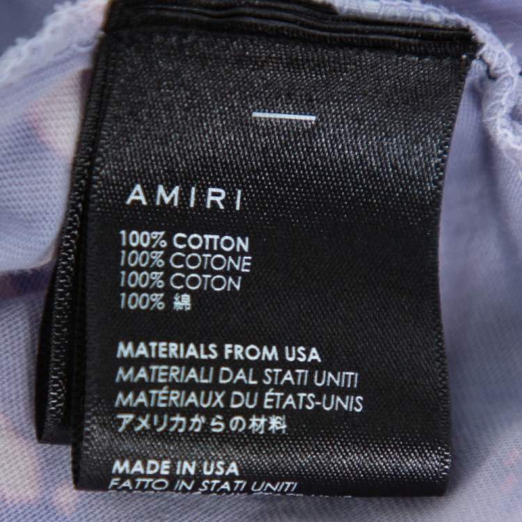 Pre Owned Amiri Purple Cotton Graphic Printed Tie Dye Effect Oversized T-shirt M