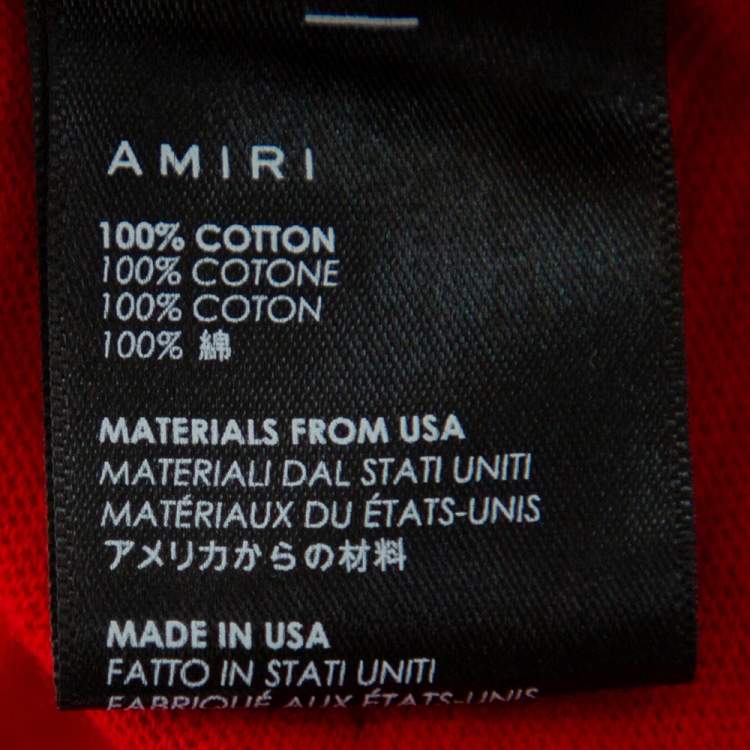 Pre Owned Amiri Red Cotton Crewneck Shotgun T-Shirt XS