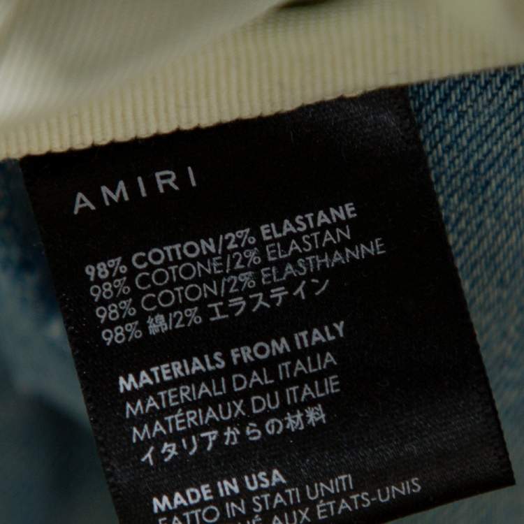 Pre Owned Amiri Blue Light Wash Denim Distressed Jeans S
