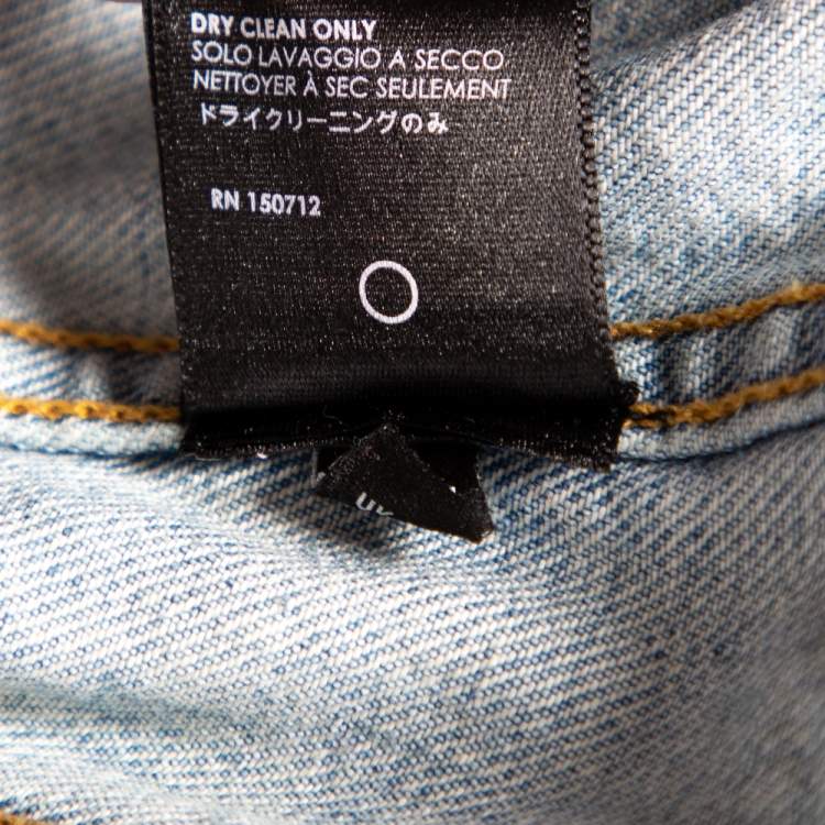 Pre Owned Amiri Blue Distressed Palm Tree Denim Jacket S