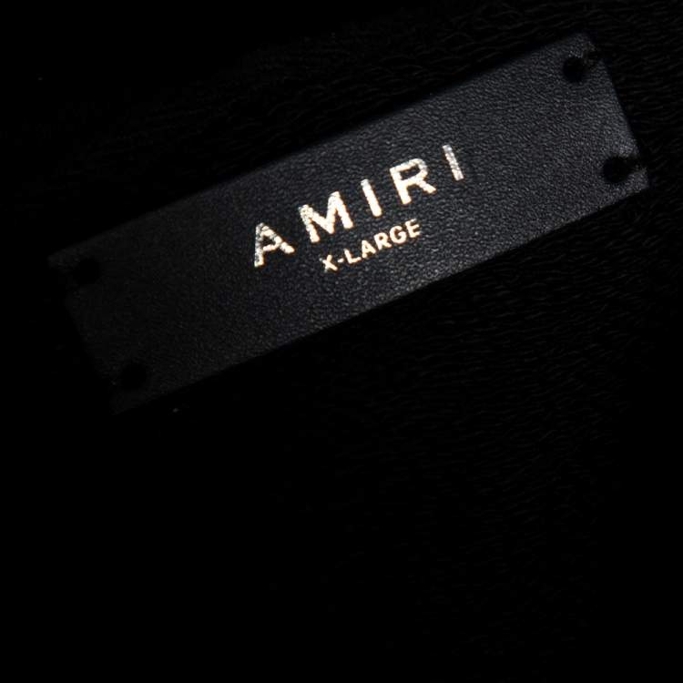 Pre Owned Amiri Black Lovers Embroidered Cotton Hooded Sweatshirt XL