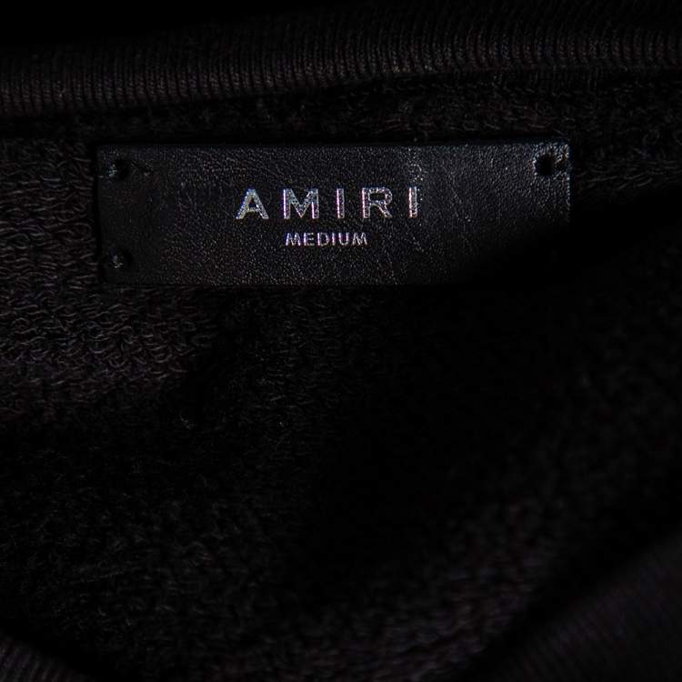 Pre Owned Amiri Black Cotton Detachable Hood Detail Sweatshirt M