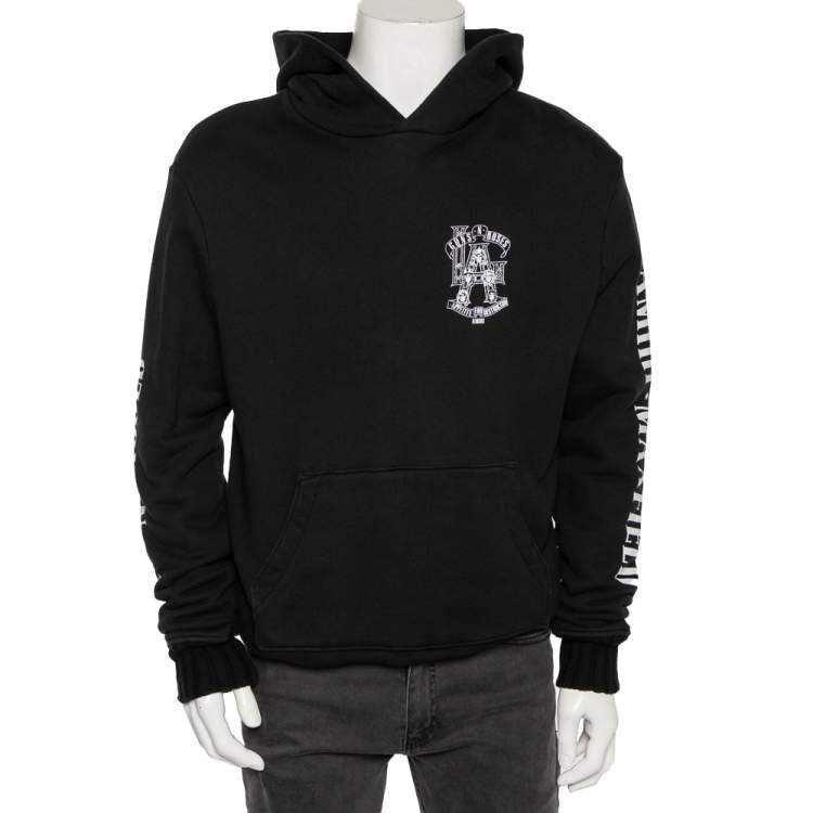 Pre Owned Amiri Black Cotton Guns N Roses Printed Hoodie M