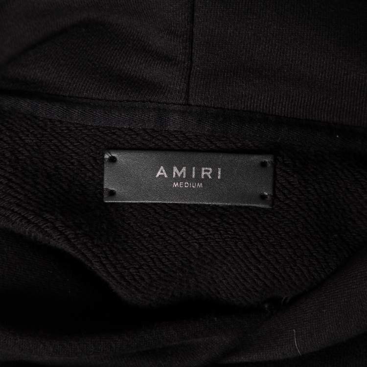 Pre Owned Amiri Black Cotton Guns N Roses Printed Hoodie M