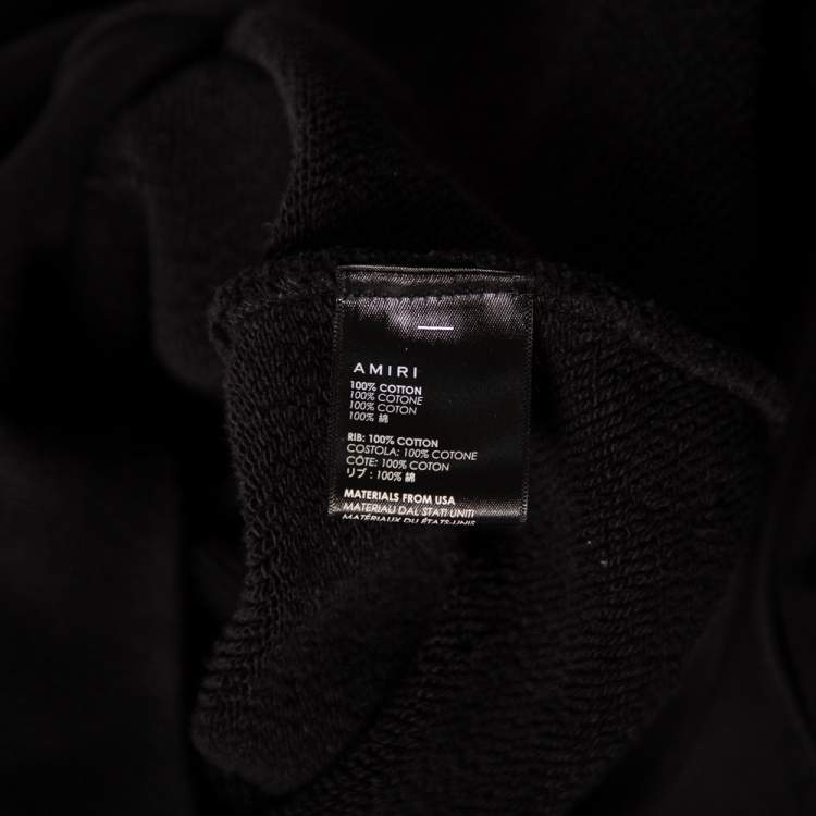 Pre Owned Amiri Black Distressed Cotton Long Sleeve Oversized Hoodie S