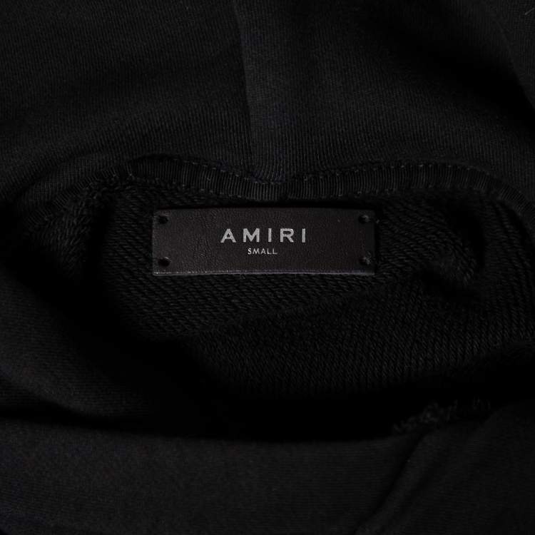 Pre Owned Amiri Black Distressed Cotton Long Sleeve Oversized Hoodie S