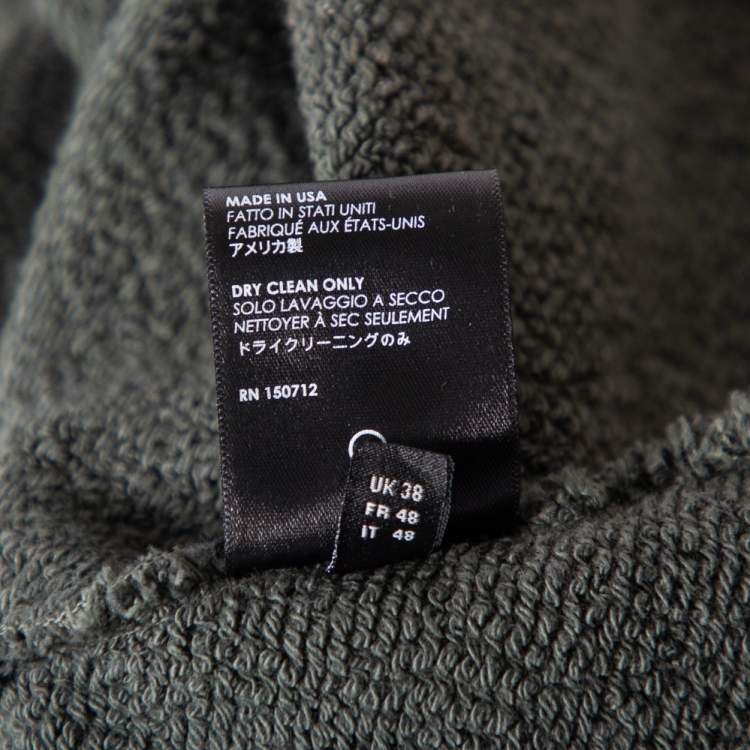 Pre Owned Amiri Military Green Cotton Knit Patched Detail Hoodie M