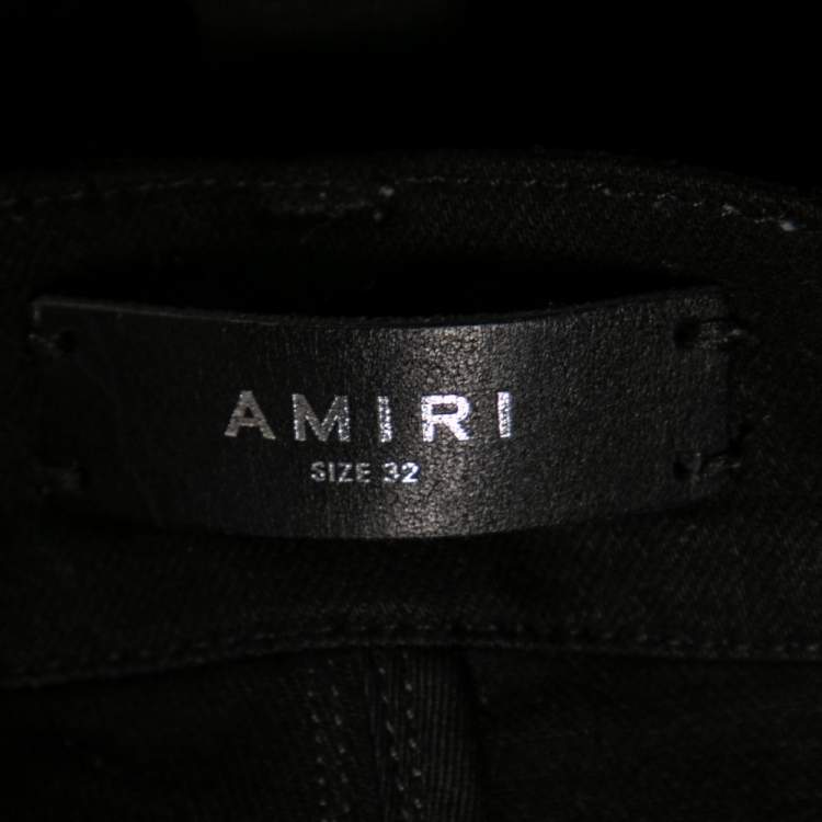 Pre Owned Amiri Black Distressed Denim Straight Jeans M