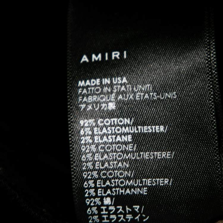 Pre Owned Amiri Black Distressed Denim Straight Jeans M