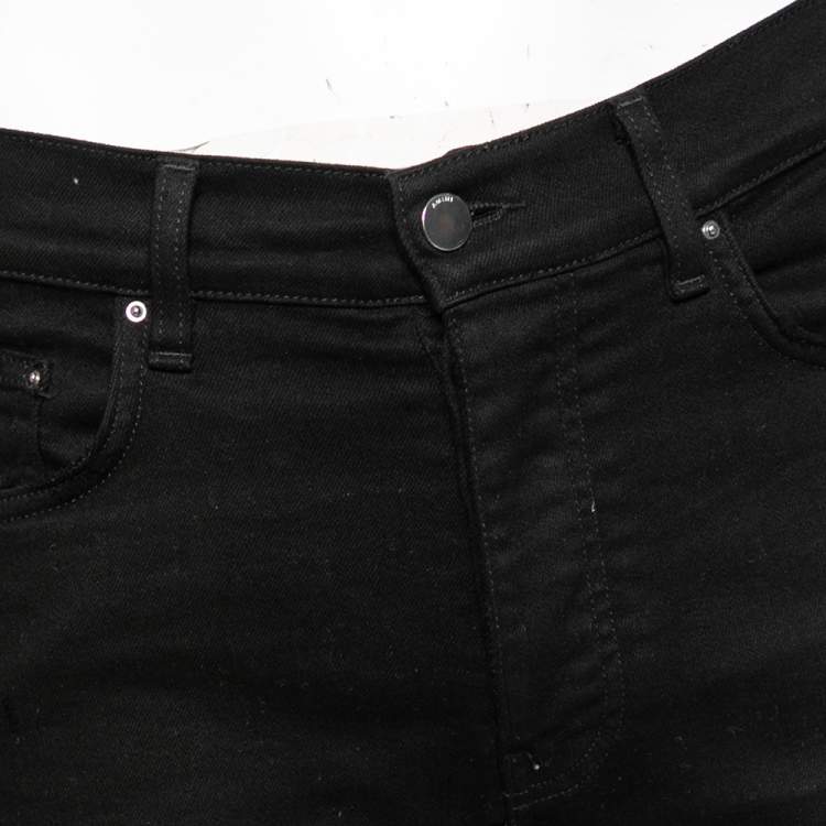 Pre Owned Amiri Black Distressed Denim Straight Jeans M