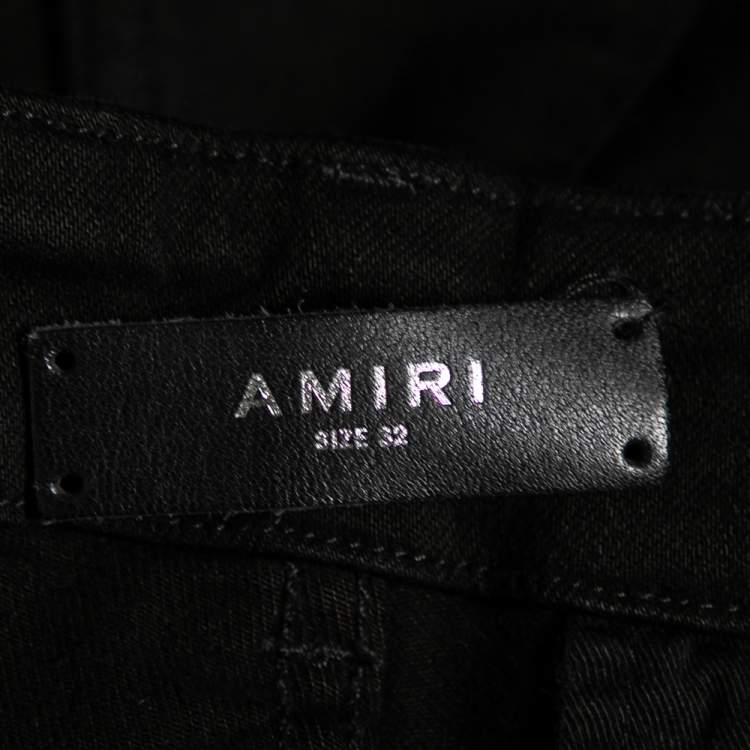 Pre Owned Amiri Black Denim Tactical Cargo Pants M