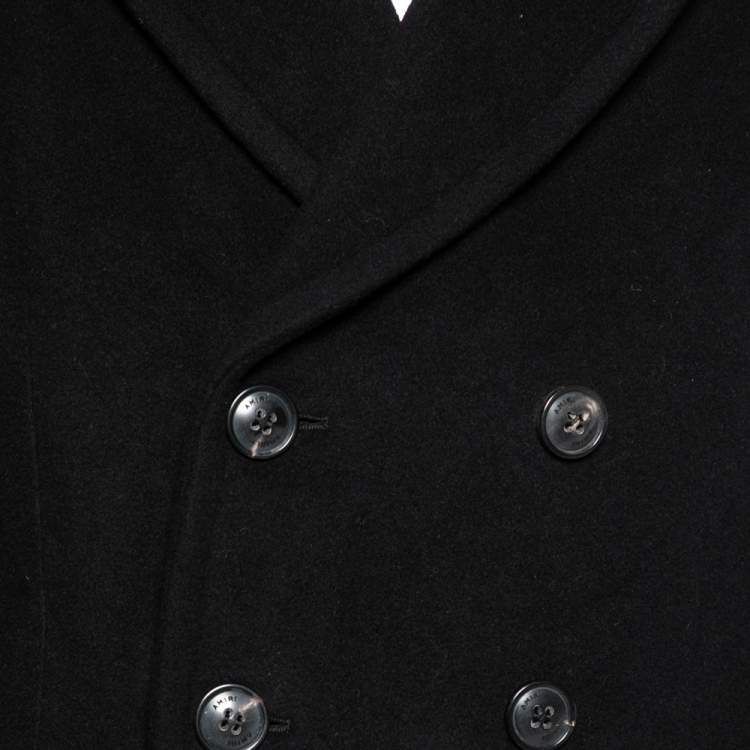 Pre Owned Amiri Black Wool Double Breasted Long Sleeve Coat XS