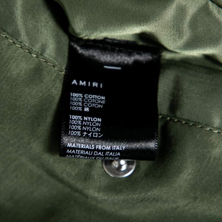 Pre Owned Amiri Blue Distressed Denim Long Sleeve Puffer Jacket XS