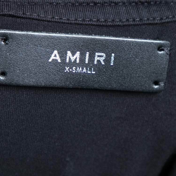 Pre Owned Amiri Black Star Logo Printed Cotton Short Sleeve T-Shirt XS