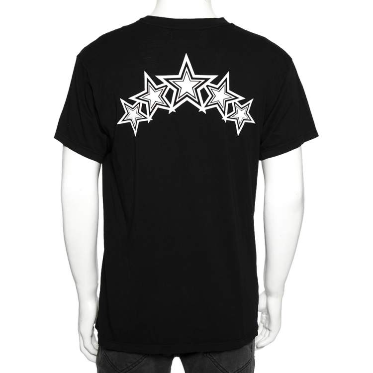 Pre Owned Amiri Black Star Logo Printed Cotton Short Sleeve T-Shirt XS