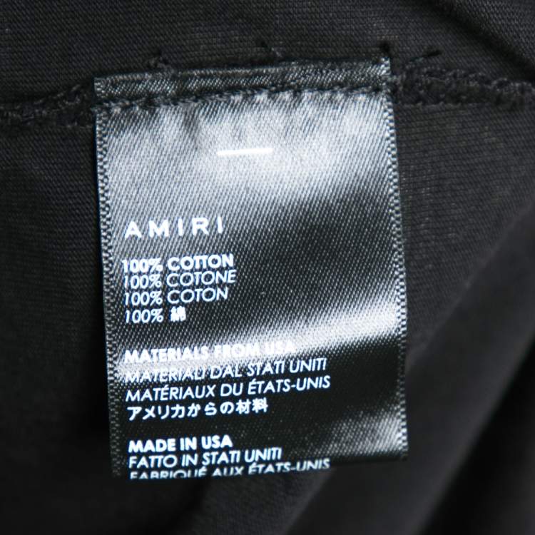 Pre Owned Amiri Black Star Logo Printed Cotton Short Sleeve T-Shirt XS