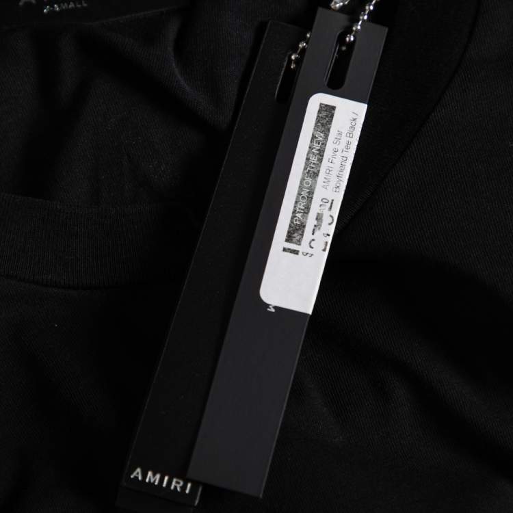 Pre Owned Amiri Black Cotton Logo Printed Crew Neck Short Sleeve T-Shirt S