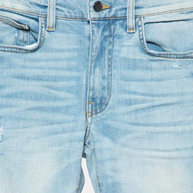 Pre Owned Amiri Indigo Light Wash Denim Distressed Skinny Jeans XS
