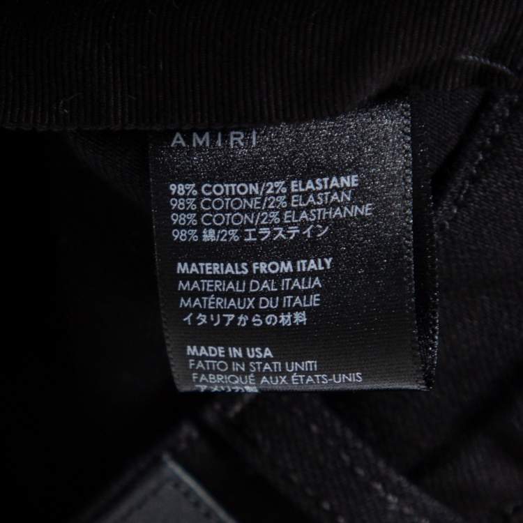 Pre Owned Amiri Black Distressed Denim Crystal Destroy Skinny Jeans XS