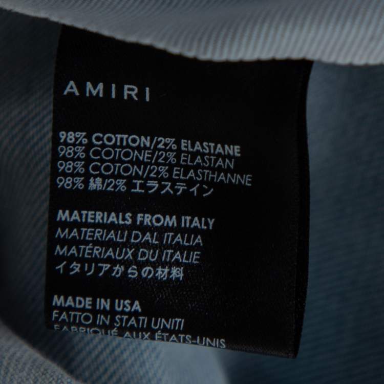 Pre Owned Amiri Indigo Bleached Crystal Gradient Distressed Jeans XS