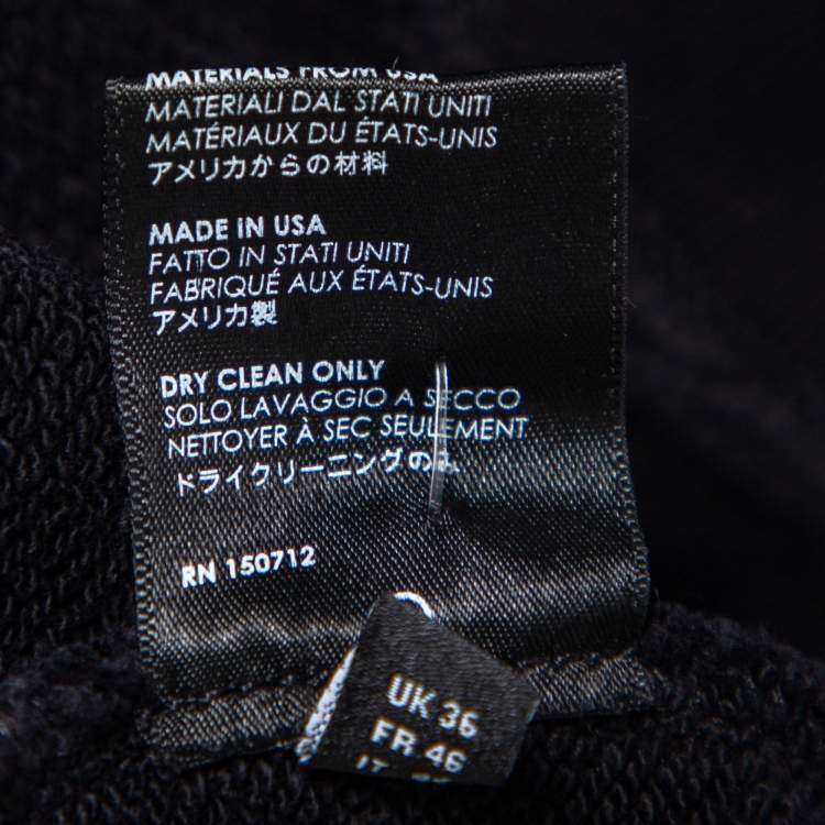 Pre Owned Amiri Black Terry Knit Falcon Print Crewneck Sweatshirt S