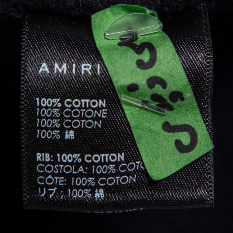 Pre Owned Amiri Black Terry Knit Falcon Print Crewneck Sweatshirt S