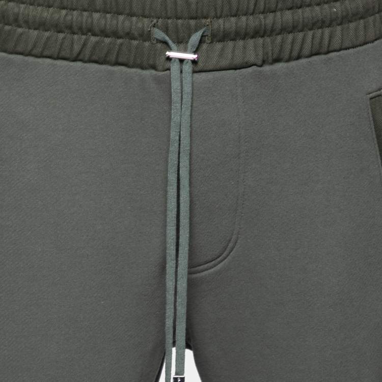 Pre Owned Amiri Green Cotton Knit Pocket Detailed Slim Fit Sweatpants M
