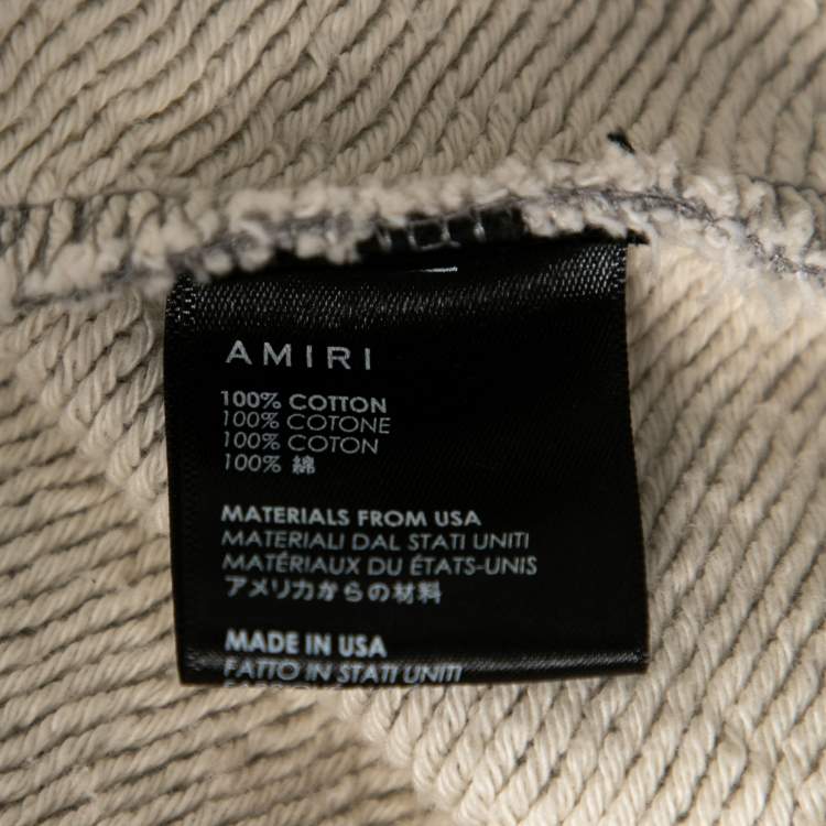 Pre Owned Amiri Grey Terry Knit Serpenti Patch Oversized Sweatshirt XS