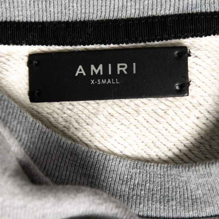Pre Owned Amiri Grey Terry Knit Serpenti Patch Oversized Sweatshirt XS