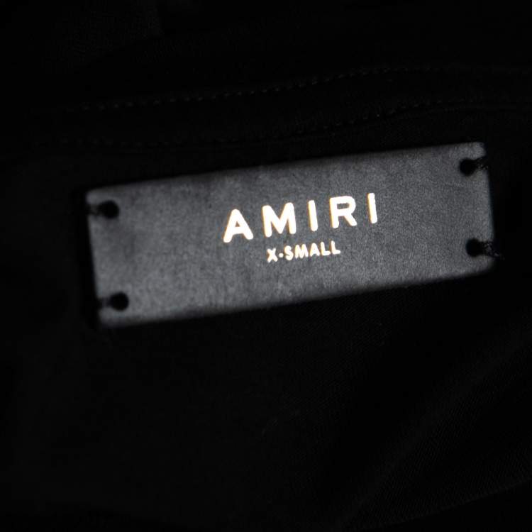 Pre Owned Amiri Black Cotton Jersey Distressed Crew Neck T-Shirt XS