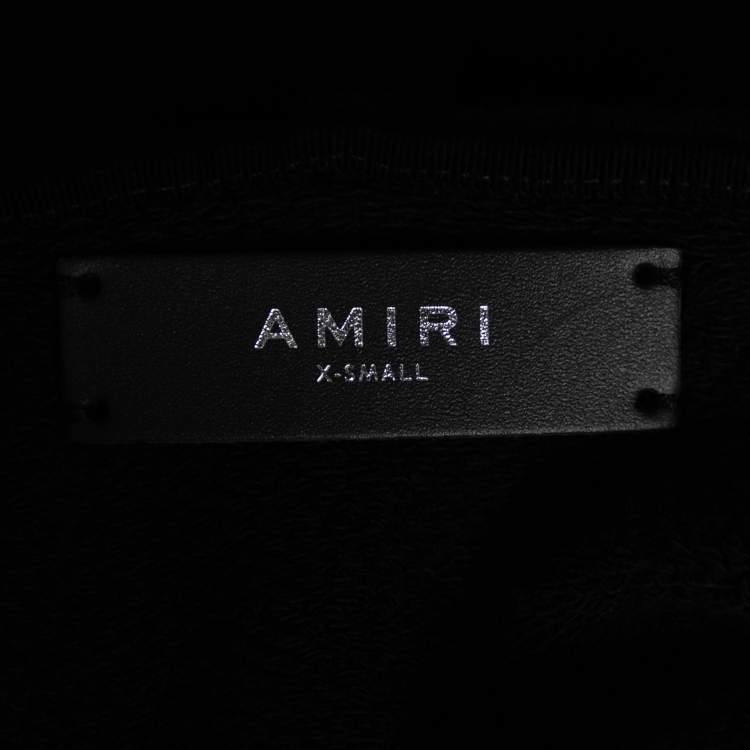 مملوكة مسبقًا Amiri Black Cotton Bone Embroidered Sleeve Oversized Hoodie XS