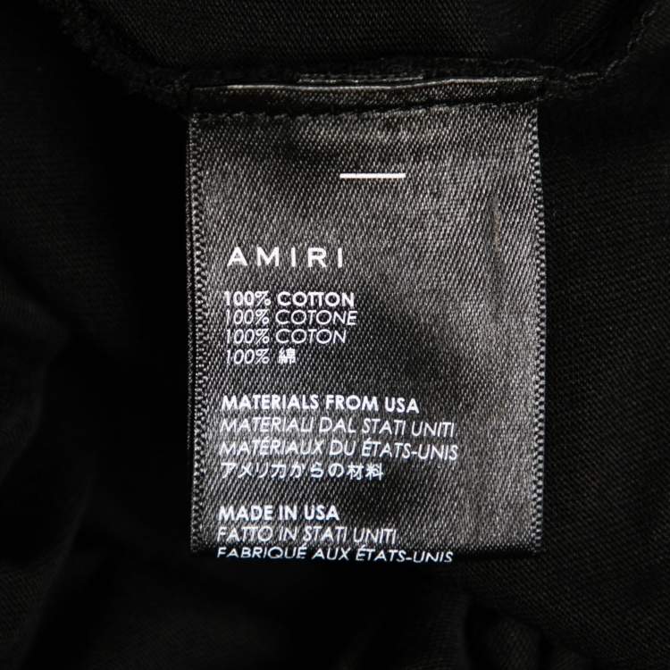 Pre Owned Amiri Black Peace Butterfly Printed Cotton Crew Neck T-Shirt XS