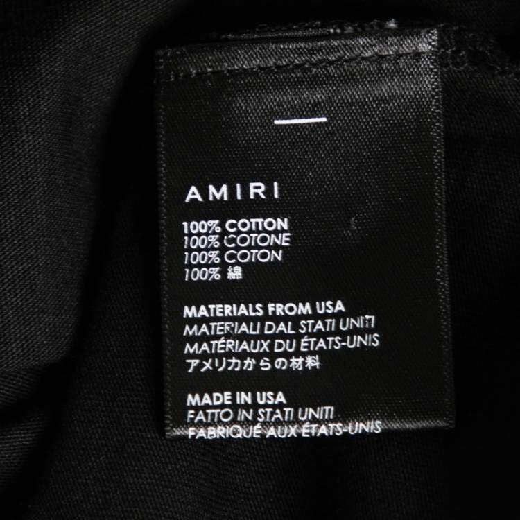 Pre Owned Amiri Black Cotton Rainbow Dove Crew Neck T-Shirt XS