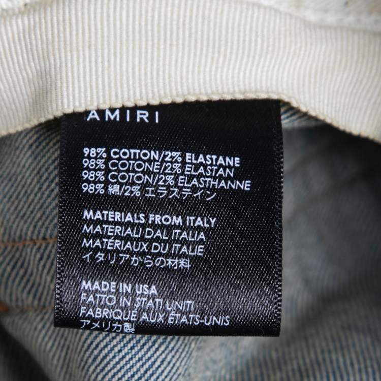 Pre Owned Amiri Blue Distressed Denim Skinny Jeans M Waist 32"