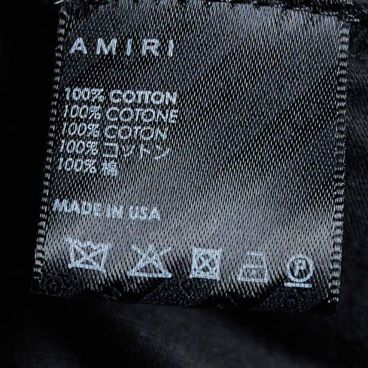 مملوكة مسبقًا Amiri Black Logo Printed Cotton Knit T-Shirt S