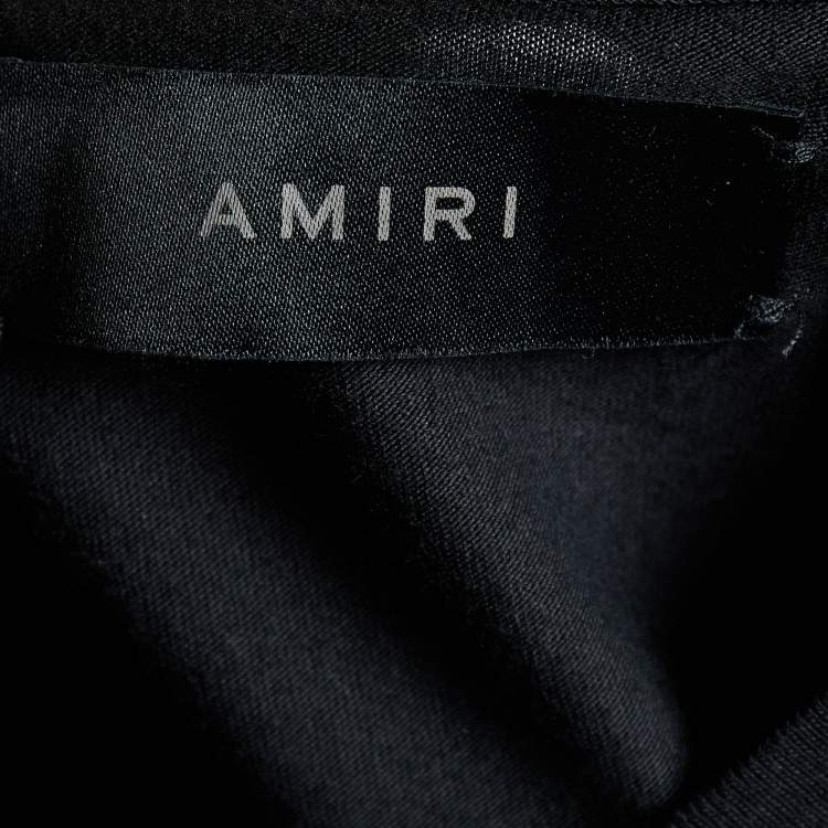مملوكة مسبقًا Amiri Black Logo Printed Cotton Knit T-Shirt S