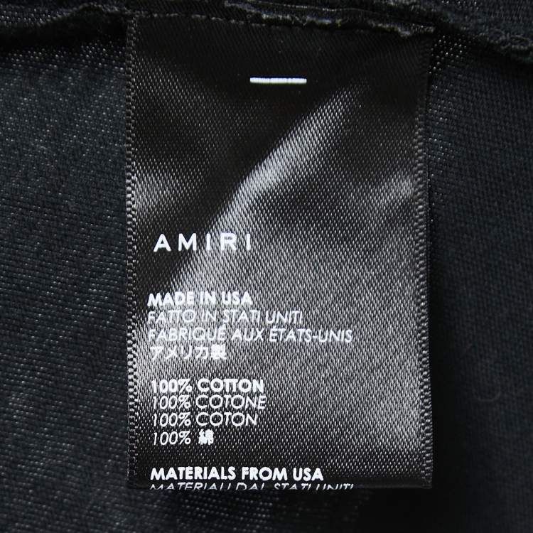 Pre Owned Amiri Black Print Cotton Crew Neck Half Sleeve T-Shirt XS