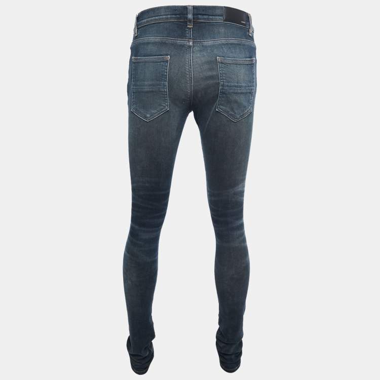 Pre Owned Amiri Dark Blue Washed Denim Jeans S Waist 27"