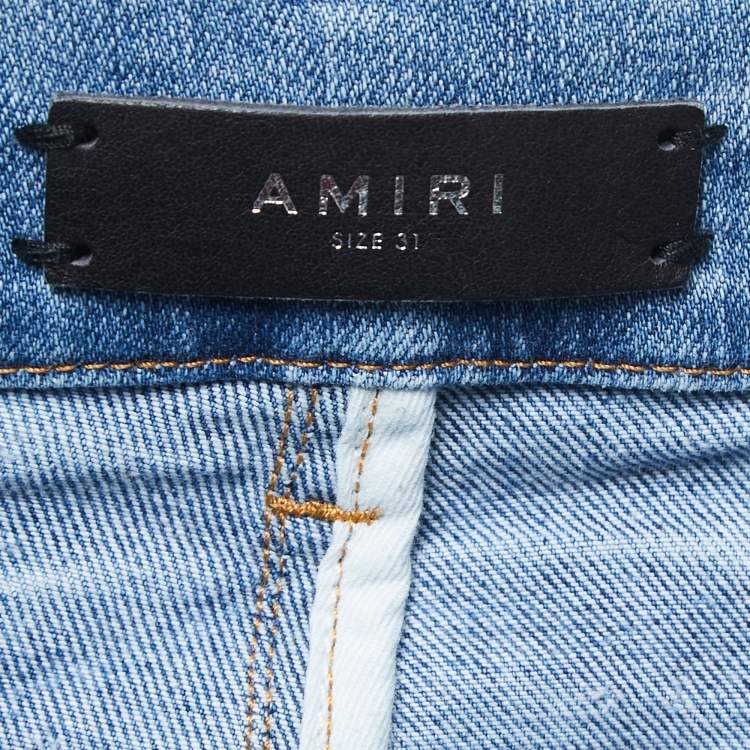 Pre Owned Amiri Blue Washed & Distressed Denim Jeans S Waist 30"