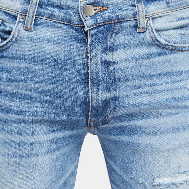Pre Owned Amiri Blue Washed & Distressed Denim Jeans S Waist 30"