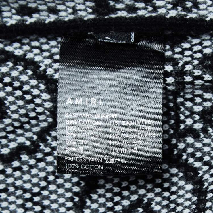 Pre Owned Amiri Black Bandana Print Knit Hooded Sweatshirt S