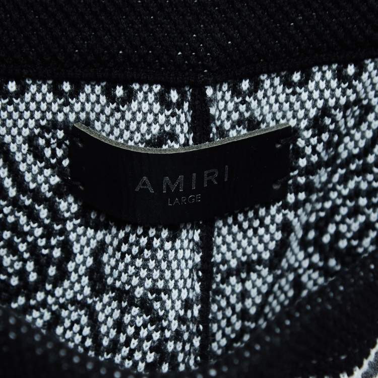 Pre Owned Amiri Black Bandana Print Knit Shorts L