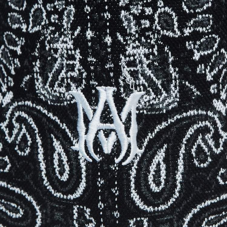 Pre Owned Amiri Black Bandana Print Knit Shorts L