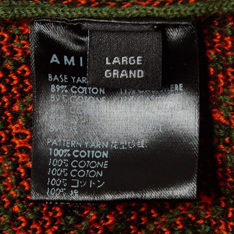 Pre Owned Amiri Green Bandana Print Knit Hoodie L