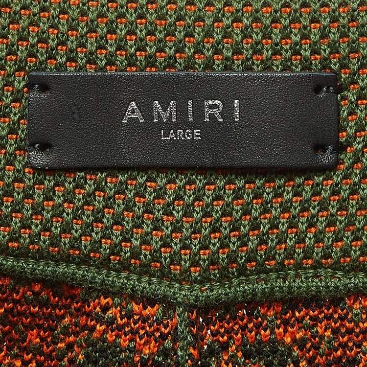 Pre Owned Amiri Green Bandana Print Knit Drawstring Shorts L
