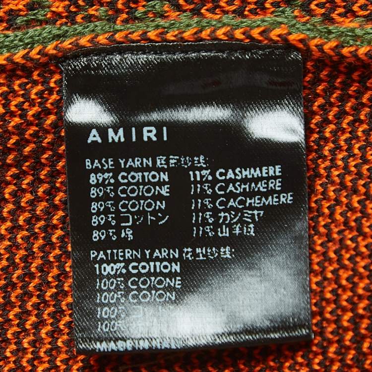 Pre Owned Amiri Green Bandana Print Knit Drawstring Shorts L